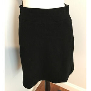 Ibex Izzi Black Merino Wool Blend A-Line Skirt with Pockets - Size Small